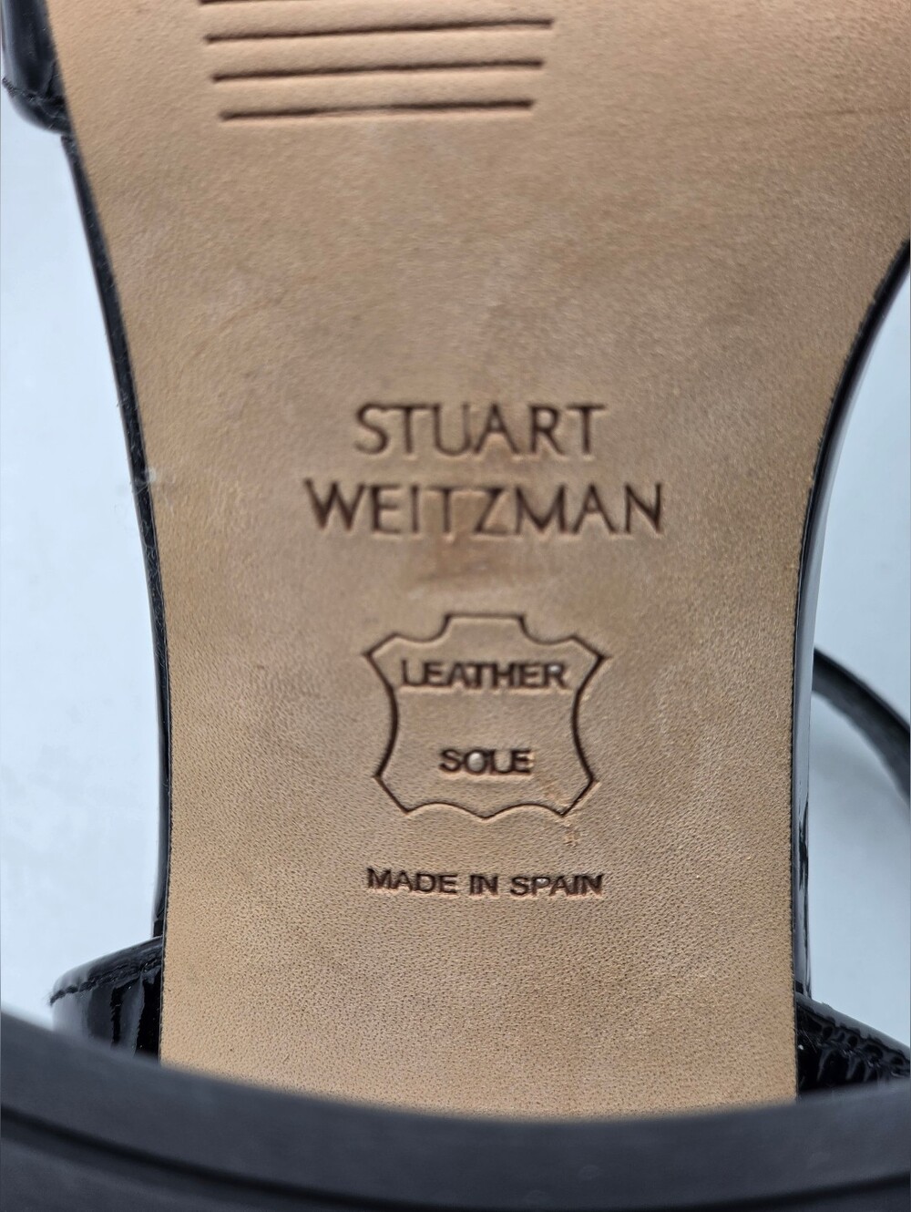 Stuart Weitzman Black Patent Leather Strappy Block Heel Sandals - Size 6M - Picture 14 of 15